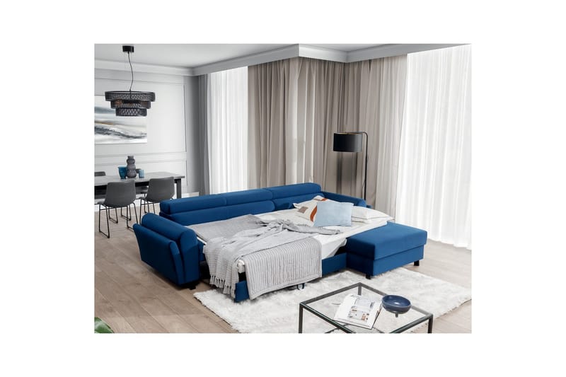 Hörnsoffa Eltap Mariall 288x200x92 cm - Riviera 81, Blå, Höger - Möbler - Soffa - Bäddsoffa - Bäddsoffa divan