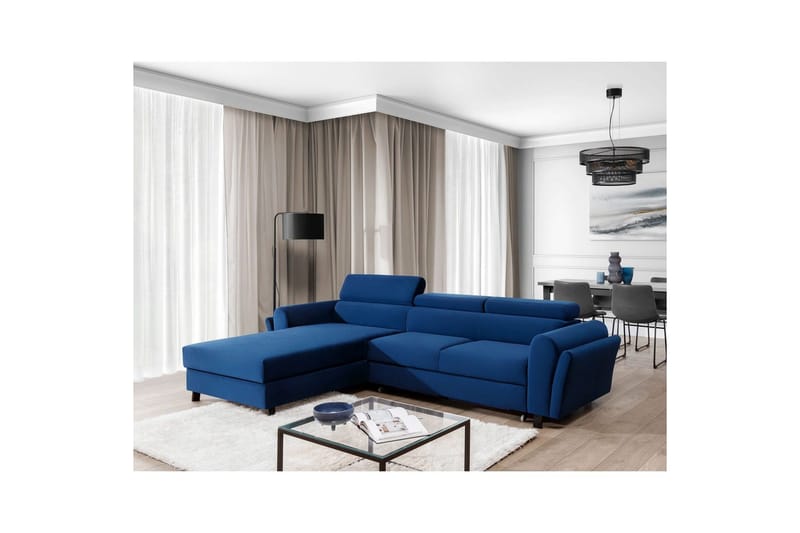 Hörnsoffa Eltap Mariall 288x200x92 cm - Riviera 81, Blå, Vänster - Möbler - Soffa - Bäddsoffa - Bäddsoffa divan