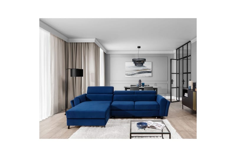 Hörnsoffa Eltap Mariall 288x200x92 cm - Riviera 81, Blå, Vänster - Möbler - Soffa - Bäddsoffa - Bäddsoffa divan