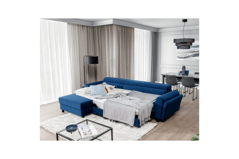 Hörnsoffa Eltap Mariall 288x200x92 cm - Riviera 81, Blå, Vänster - Möbler - Soffa - Bäddsoffa - Bäddsoffa divan