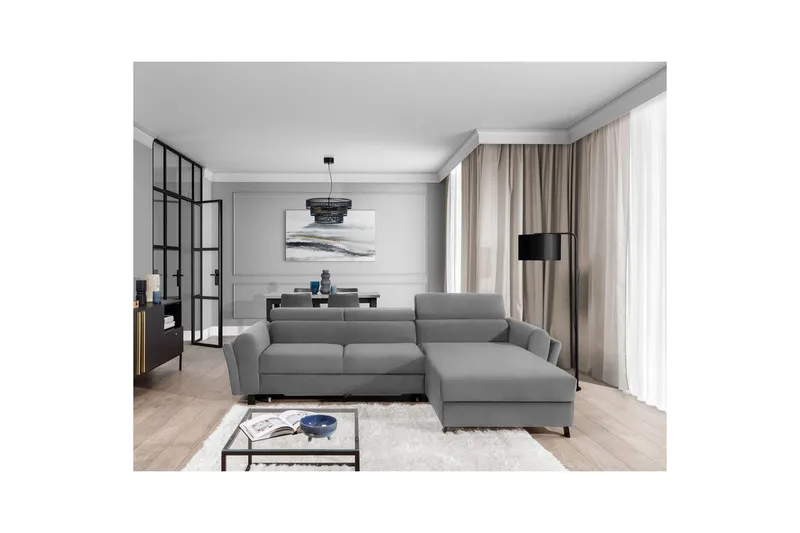 Hörnsoffa Eltap Mariall 288x200x92 cm - Paros 05, Ljusgrå, Höger - Möbler - Soffa - Bäddsoffa - Bäddsoffa divan