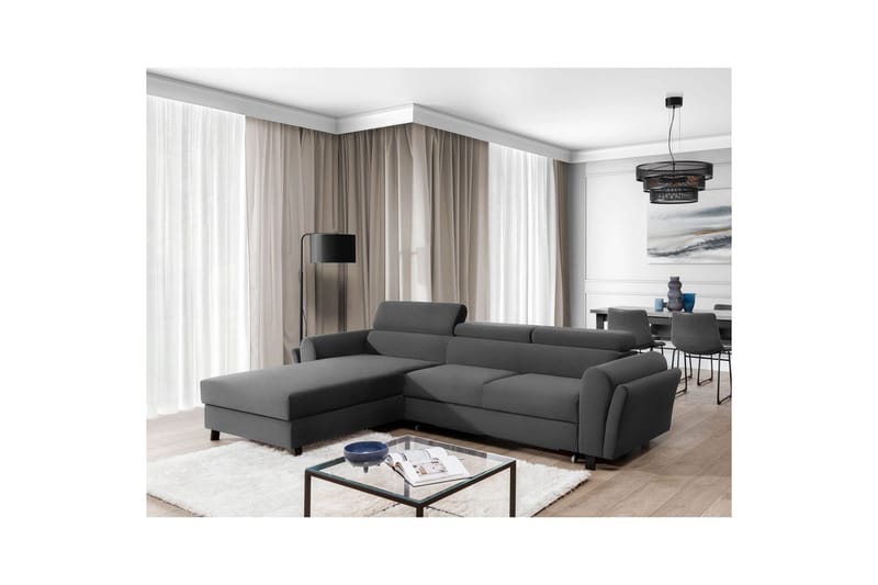 Hörnsoffa Eltap Mariall 288x200x92 cm - Paros 06, Grå, Vänster - Möbler - Soffa - Bäddsoffa - Bäddsoffa divan