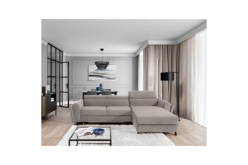 Hörnsoffa Eltap Mariall 288x200x92 cm - Paros 02, Beige, Höger - Möbler - Soffa - Bäddsoffa - Bäddsoffa divan