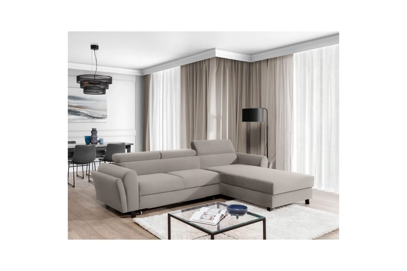 Hörnsoffa Eltap Mariall 288x200x92 cm - Paros 02, Beige, Höger - Möbler - Soffa - Bäddsoffa - Bäddsoffa divan