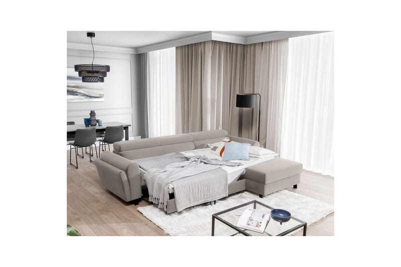 Hörnsoffa Eltap Mariall 288x200x92 cm - Paros 02, Beige, Höger - Möbler - Soffa - Bäddsoffa - Bäddsoffa divan