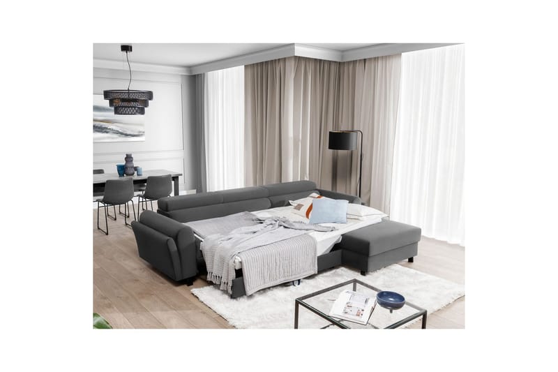 Hörnsoffa Eltap Mariall 288x200x92 cm - Paros 06, Grå, Höger - Möbler - Soffa - Bäddsoffa - Bäddsoffa divan