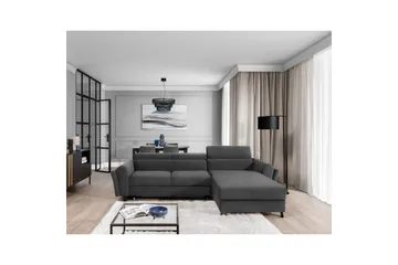 Hörnsoffa Eltap Mariall 288x200x92 cm - Paros 06, Grå, Höger - Möbler - Soffa - Bäddsoffa - Bäddsoffa divan