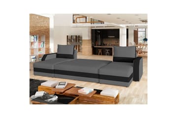Hörnsoffa Eltap Marion 312x143x88 cm - Alova 36, Alova 04, Grå, Svart - Möbler - Soffa - Bäddsoffa - U bäddsoffa
