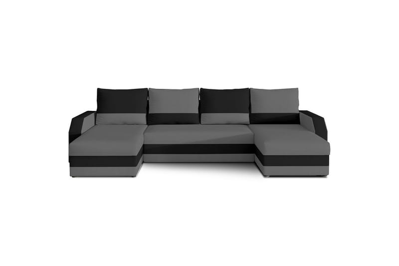 Hörnsoffa Eltap Marion 312x143x88 cm, Alova 36, Alova 04, Grå, Svart