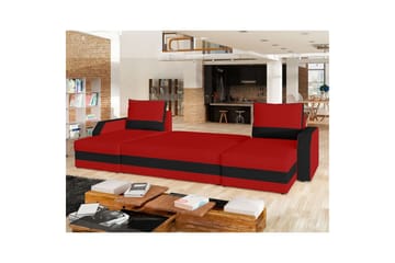 Hörnsoffa Eltap Marion 312x143x88 cm - Alova 46, Alova 04, Röd, Svart - Möbler - Soffa - Bäddsoffa - U bäddsoffa