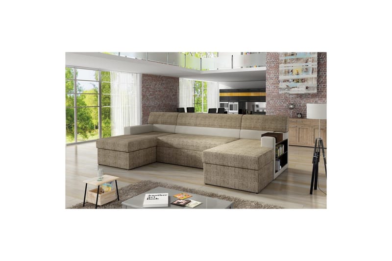 Hörnsoffa Eltap Markos 310x159x90 cm - Berlin 03, Soft 33, Beige, Höger - Möbler - Soffa - Bäddsoffa - U bäddsoffa