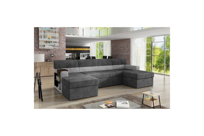 Hörnsoffa Eltap Markos 310x159x90 cm, Dora 95, Dora 90, Mörkgrå, Grå, Vänster