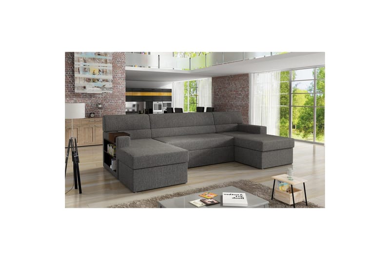 Hörnsoffa Eltap Markos 310x159x90 cm - Lars 99, Mörkgrå, Vänster - Möbler - Soffa - Bäddsoffa - U bäddsoffa