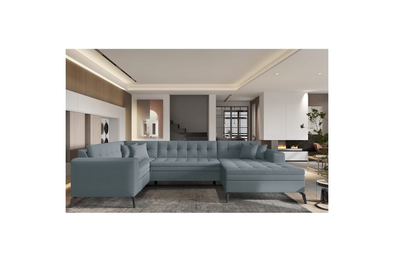 Hörnsoffa Eltap Montez 340x180x93 cm - Savoi 100, Grå, Höger - Möbler - Soffa - Bäddsoffa - Hörnbäddsoffa