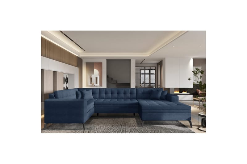 Hörnsoffa Eltap Montez 340x180x93 cm - Poco 40, Blå, Höger - Möbler - Soffa - Bäddsoffa - Hörnbäddsoffa