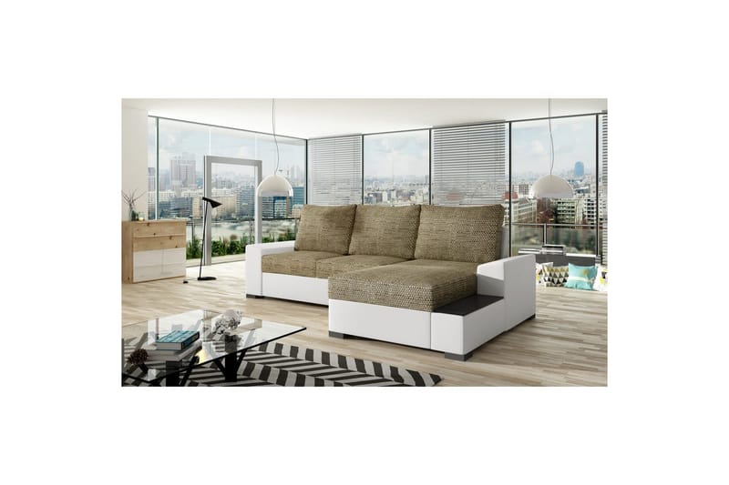 Hörnsoffa Eltap Negro 245x165x90 cm - Berlin 03, Soft 17, Beige, Vit, Höger - Möbler - Soffa - Bäddsoffa - Bäddsoffa divan
