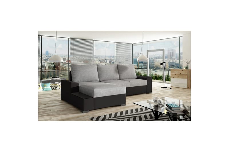 Hörnsoffa Eltap Negro 245x165x90 cm - Sawana 21, Soft 11, Grå, Svart, Vänster - Möbler - Soffa - Bäddsoffa - Bäddsoffa divan
