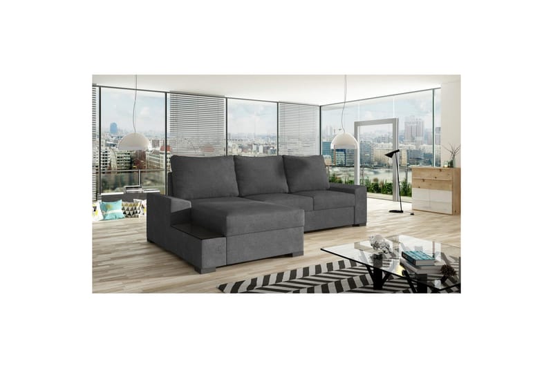 Hörnsoffa Eltap Negro 245x165x90 cm - Soro 93, Grå, Vänster - Möbler - Soffa - Bäddsoffa - Bäddsoffa divan