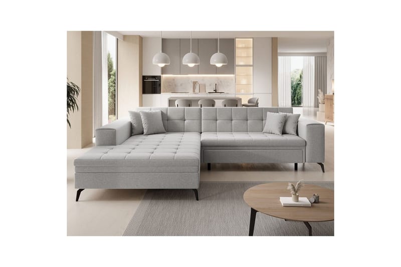 Hörnsoffa Eltap Solange 292x196x84 cm - Överdrag 02, Beige, Vänster - Möbler - Soffa - Bäddsoffa - Bäddsoffa divan