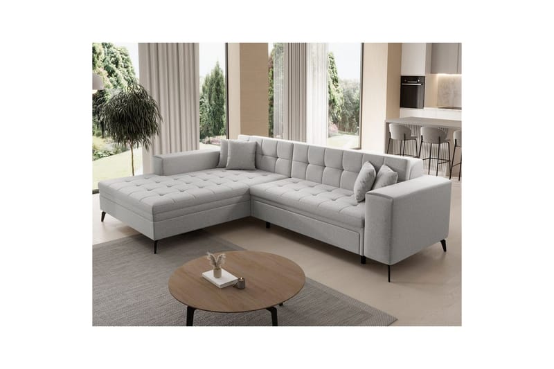 Hörnsoffa Eltap Solange 292x196x84 cm - Överdrag 02, Beige, Vänster - Möbler - Soffa - Bäddsoffa - Bäddsoffa divan