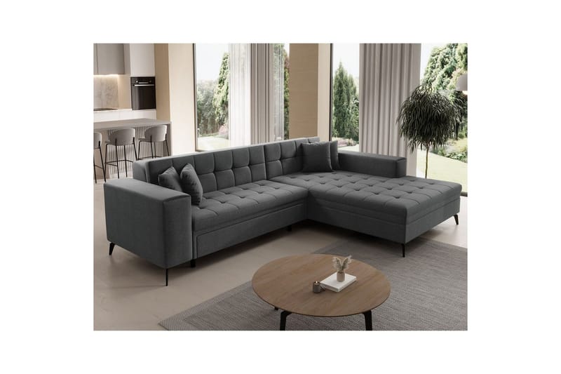 Hörnsoffa Eltap Solange 292x196x84 cm - Inari 96, Mörkgrå, Höger - Möbler - Soffa - Bäddsoffa - Bäddsoffa divan