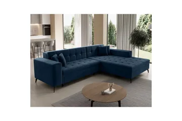 Hörnsoffa Eltap Solange 292x196x84 cm - Monolith 77, Mörkblå, Höger - Möbler - Soffa - Bäddsoffa - Bäddsoffa divan