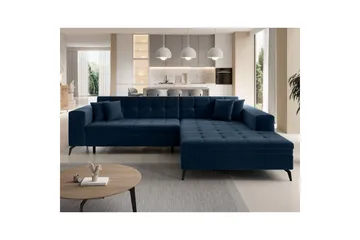 Hörnsoffa Eltap Solange 292x196x84 cm - Monolith 77, Mörkblå, Höger - Möbler - Soffa - Bäddsoffa - Bäddsoffa divan