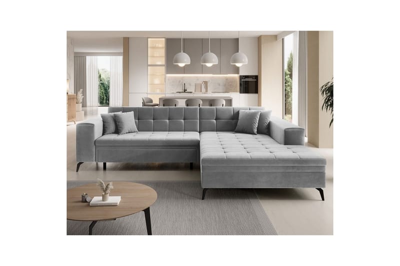 Hörnsoffa Eltap Solange 292x196x84 cm - Monolith 84, Grå, Höger - Möbler - Soffa - Bäddsoffa - Bäddsoffa divan