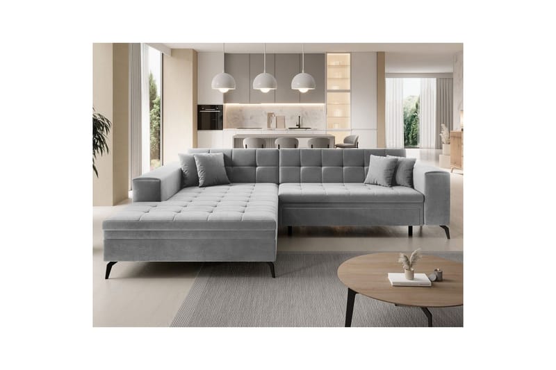 Hörnsoffa Eltap Solange 292x196x84 cm - Monolith 84, Grå, Vänster - Möbler - Soffa - Bäddsoffa - Bäddsoffa divan