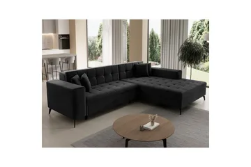 Hörnsoffa Eltap Solange 292x196x84 cm - Monolith 97, Mörkgrå, Höger - Möbler - Soffa - Bäddsoffa - Bäddsoffa divan