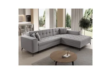 Hörnsoffa Eltap Solange 292x196x84 cm - Omega 02, Grå, Höger - Möbler - Soffa - Bäddsoffa - Bäddsoffa divan