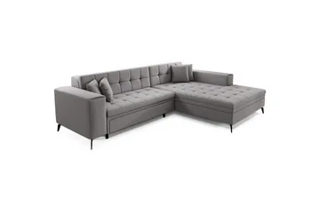 Hörnsoffa Eltap Solange 292x196x84 cm - Omega 02, Grå, Höger - Möbler - Soffa - Bäddsoffa - Bäddsoffa divan