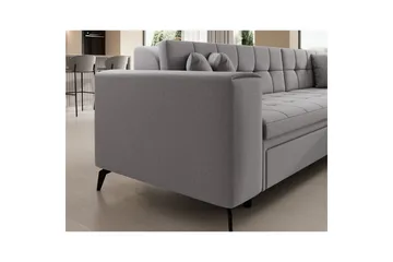 Hörnsoffa Eltap Solange 292x196x84 cm - Omega 02, Grå, Höger - Möbler - Soffa - Bäddsoffa - Bäddsoffa divan