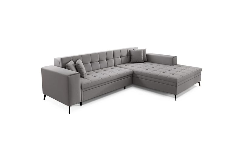 Hörnsoffa Eltap Solange 292x196x84 cm - Omega 02, Grå, Höger - Möbler - Soffa - Bäddsoffa - Bäddsoffa divan
