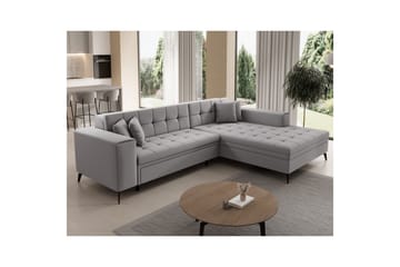 Hörnsoffa Eltap Solange 292x196x84 cm - Omega 02, Grå, Höger - Möbler - Soffa - Bäddsoffa - Bäddsoffa divan