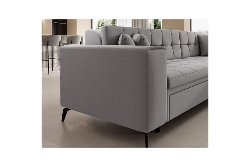 Hörnsoffa Eltap Solange 292x196x84 cm - Omega 02, Grå, Höger - Möbler - Soffa - Bäddsoffa - Bäddsoffa divan