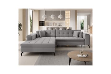 Hörnsoffa Eltap Solange 292x196x84 cm - Omega 02, Grå, Vänster - Möbler - Soffa - Bäddsoffa - Bäddsoffa divan
