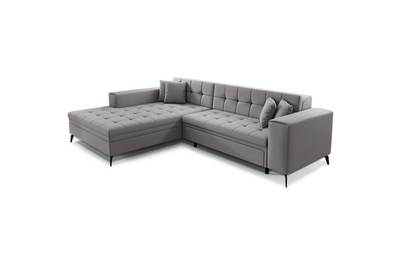 Hörnsoffa Eltap Solange 292x196x84 cm - Omega 02, Grå, Vänster - Möbler - Soffa - Bäddsoffa - Bäddsoffa divan
