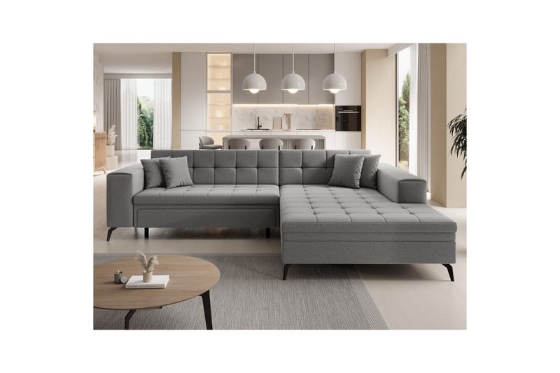 Hörnsoffa Eltap Solange 292x196x84 cm - Omega 13, Grå, Höger - Möbler - Soffa - Bäddsoffa - Bäddsoffa divan