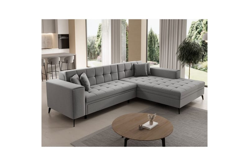 Hörnsoffa Eltap Solange 292x196x84 cm - Omega 13, Grå, Höger - Möbler - Soffa - Bäddsoffa - Bäddsoffa divan