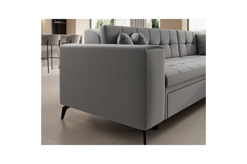 Hörnsoffa Eltap Solange 292x196x84 cm - Omega 13, Grå, Höger - Möbler - Soffa - Bäddsoffa - Bäddsoffa divan
