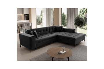 Hörnsoffa Eltap Solange 292x196x84 cm - Sawana 14, Svart, Höger - Möbler - Soffa - Bäddsoffa - Bäddsoffa divan