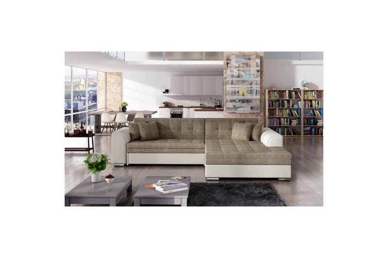 Hörnsoffa Eltap Sorento 296x194x78 cm - Berlin 03, Soft 33, Beige, Höger - Möbler - Soffa - Bäddsoffa - Bäddsoffa divan