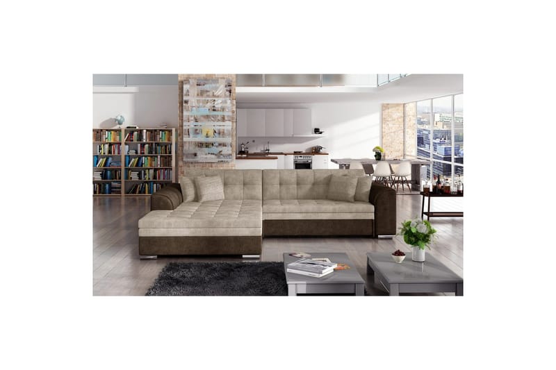 Hörnsoffa Eltap Sorento 296x194x78 cm, Dora 22, Dora 28, Beige, Vänster