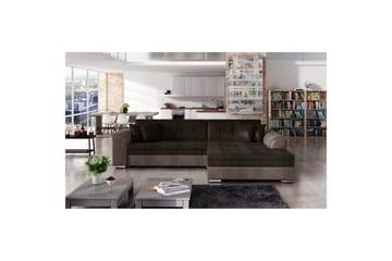 Hörnsoffa Eltap Sorento 296x194x78 cm - Monolith 29, Monolith 09, Mörkbrun, Höger - Möbler - Soffa - Bäddsoffa - Bäddsoffa divan