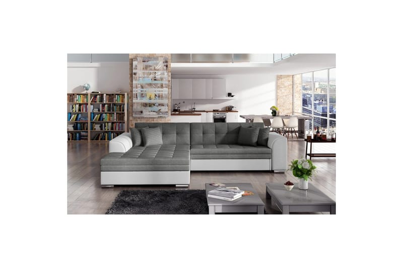 Hörnsoffa Eltap Sorento 296x194x78 cm - Sawana 05, Soft 17, Mörkgrå, Vänster - Möbler - Soffa - Bäddsoffa - Bäddsoffa divan