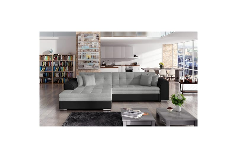 Hörnsoffa Eltap Sorento 296x194x78 cm - Sawana 21, Soft 11, Grå, Vänster - Möbler - Soffa - Bäddsoffa - Bäddsoffa divan