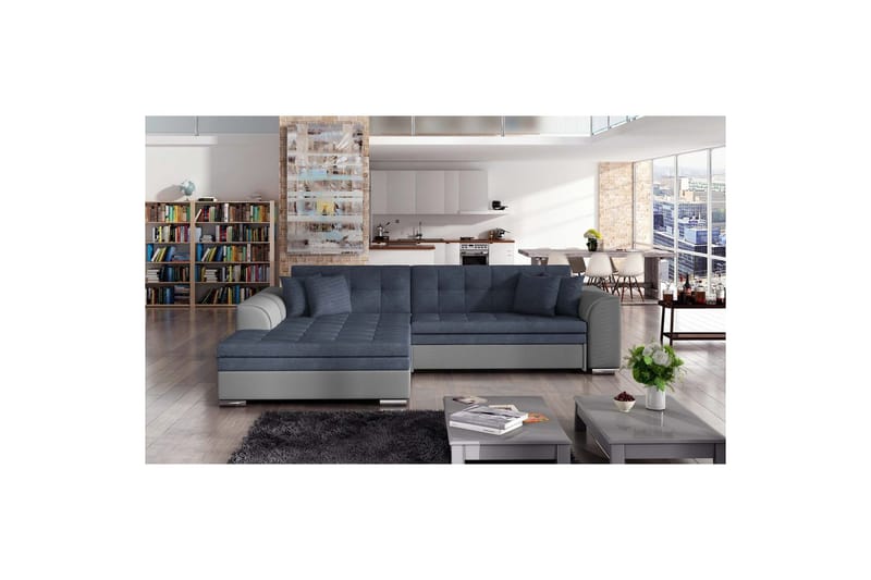 Hörnsoffa Eltap Sorento 296x194x78 cm - Soro 76, Soft 29, Blå, Vänster - Möbler - Soffa - Bäddsoffa - Bäddsoffa divan