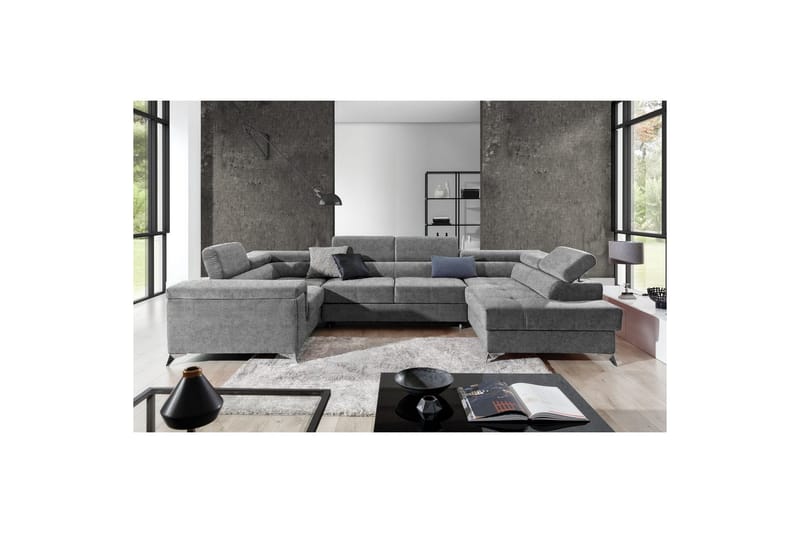 Hörnsoffa Eltap Thiago 342x208x88 cm - Gusto 86, Mörkgrå, Höger - Möbler - Soffa - Bäddsoffa - Hörnbäddsoffa