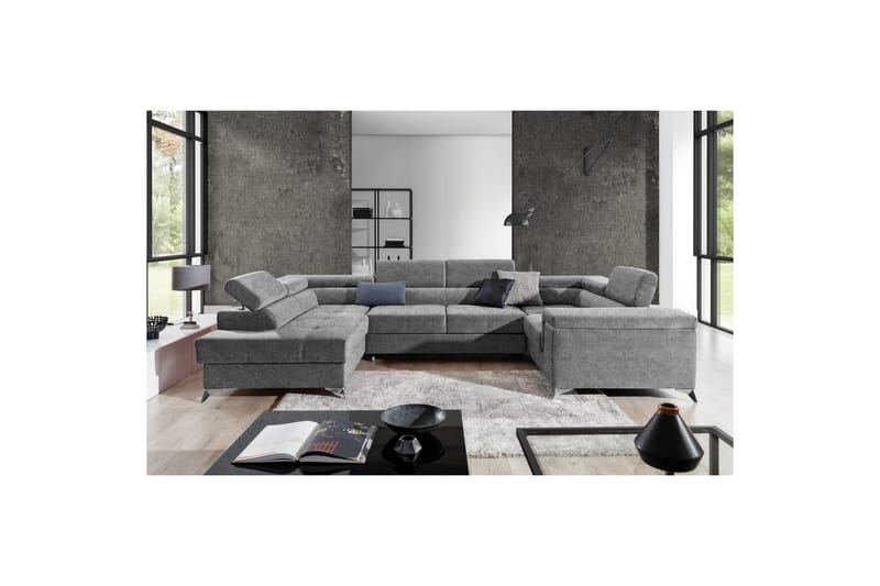 Hörnsoffa Eltap Thiago 342x208x88 cm - Gusto 86, Mörkgrå, Vänster - Möbler - Soffa - Bäddsoffa - Hörnbäddsoffa